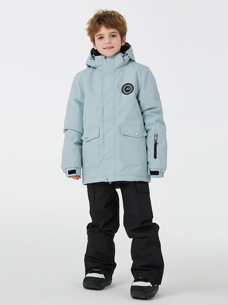 Children skiing suit with boys and girls in winter weather-proof, water-proof and thicky double-board ski pants