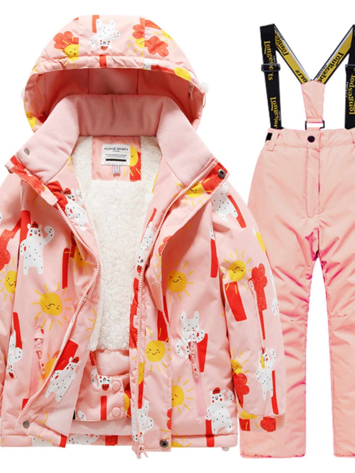 Children skiing suit for boys and girls with warm and warm cotton-skinned ski pants for winter