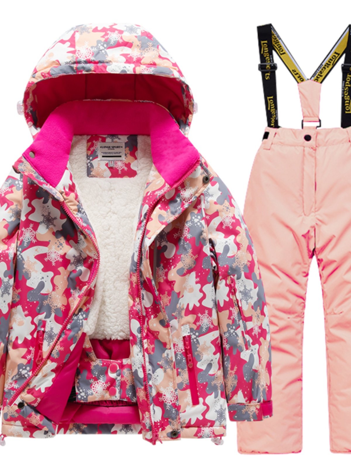 Children skiing suit for boys and girls with warm and warm cotton-skinned ski pants for winter