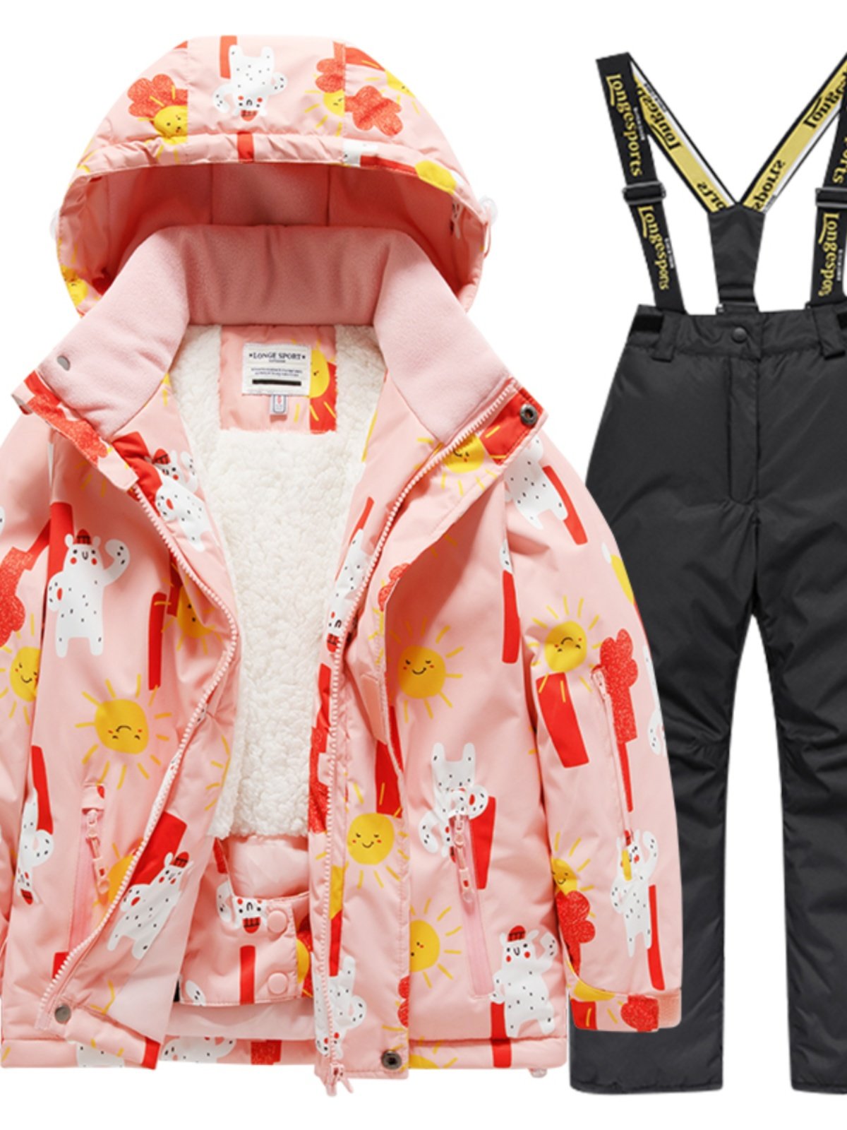 Children skiing suit for boys and girls with warm and warm cotton-skinned ski pants for winter