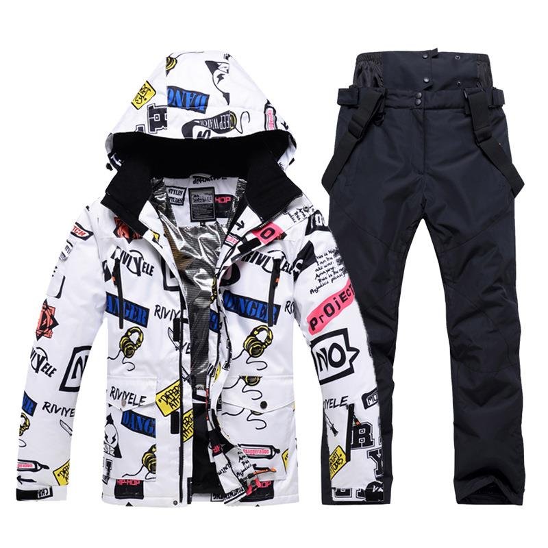 Cross-border electrician ski suit with male windproof, waterproof, water-heating, two-board ski pants