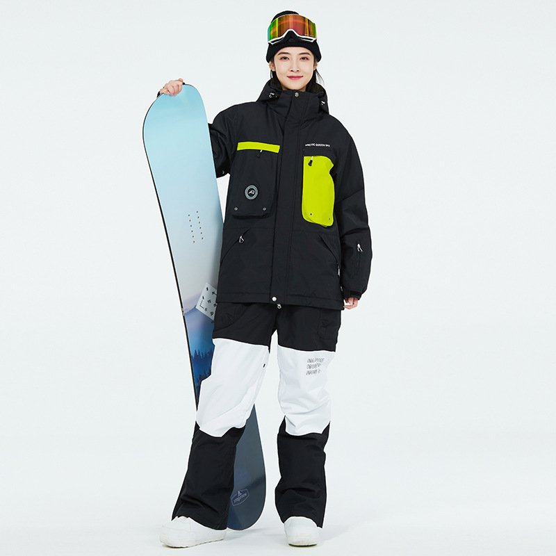 Skisuits for men in outdoors for winter, wind and water-proofing, new and thick, two-board ski pants