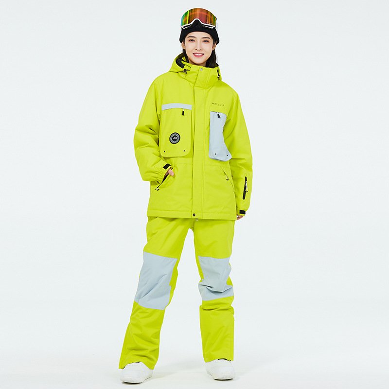 Skisuits for men in outdoors for winter, wind and water-proofing, new and thick, two-board ski pants