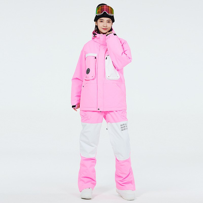 Skisuits for men in outdoors for winter, wind and water-proofing, new and thick, two-board ski pants