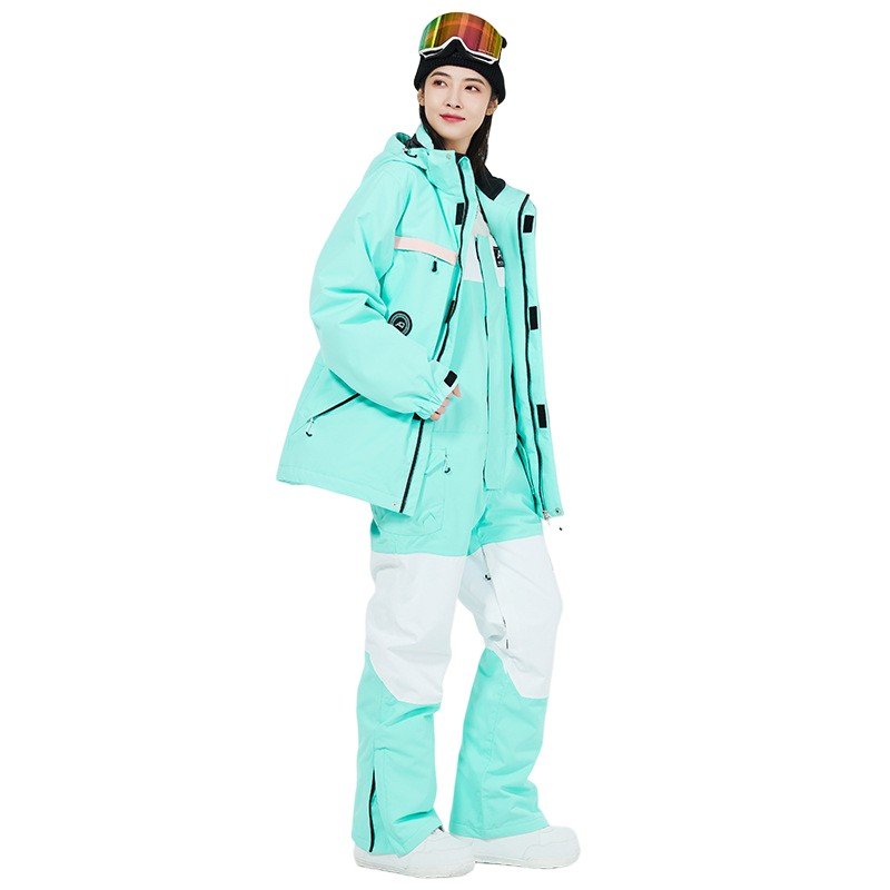 Skisuits for men in outdoors for winter, wind and water-proofing, new and thick, two-board ski pants