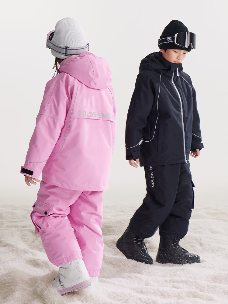 Coldlement, a ski suit for girls and boys, with a cotton warm and waterproof child ski suit reflecting on the big boy