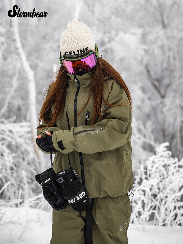 Storm Bear Single 3L glider ski suit for women and men with thicker American coats and cotton