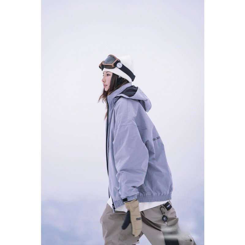 Yokokaya ski jacket warms up men and women with thick hats to fold in to hide waterproof and windproof ski suits