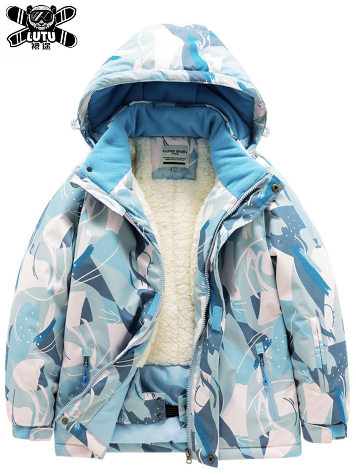 Children's skiing suit with girls' outdoors and waterproof, windproof, warm boys' skiing pants