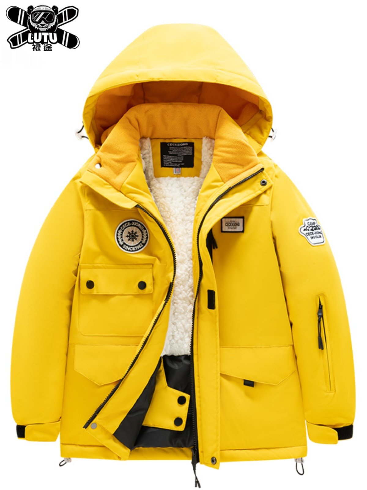 Children's skiing suit with girls' outdoors and waterproof, windproof, warm boys' skiing pants