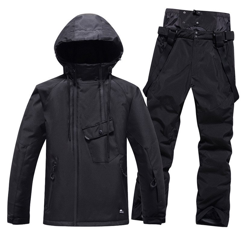 24 new ski suit for men and women, one-board double-board ski suit for outdoor waterproofing with thick ski pants