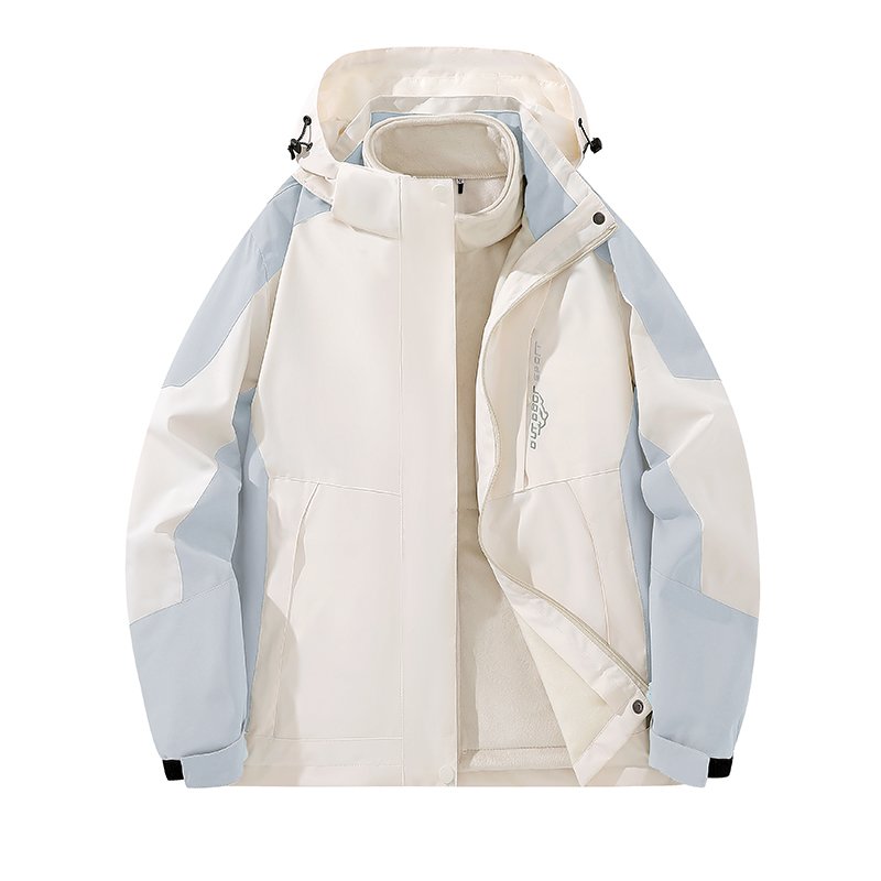 Three-and-a-man, 2024 new windproof and waterproof coats for a couple in a hiking suit