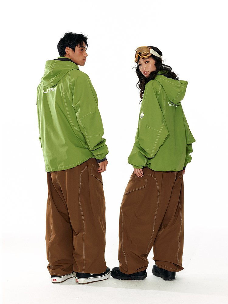 LITAN 2024 GREEN SINGLE-BOARD SKI SUIT WINDPROOF WATERPROOF JACKET