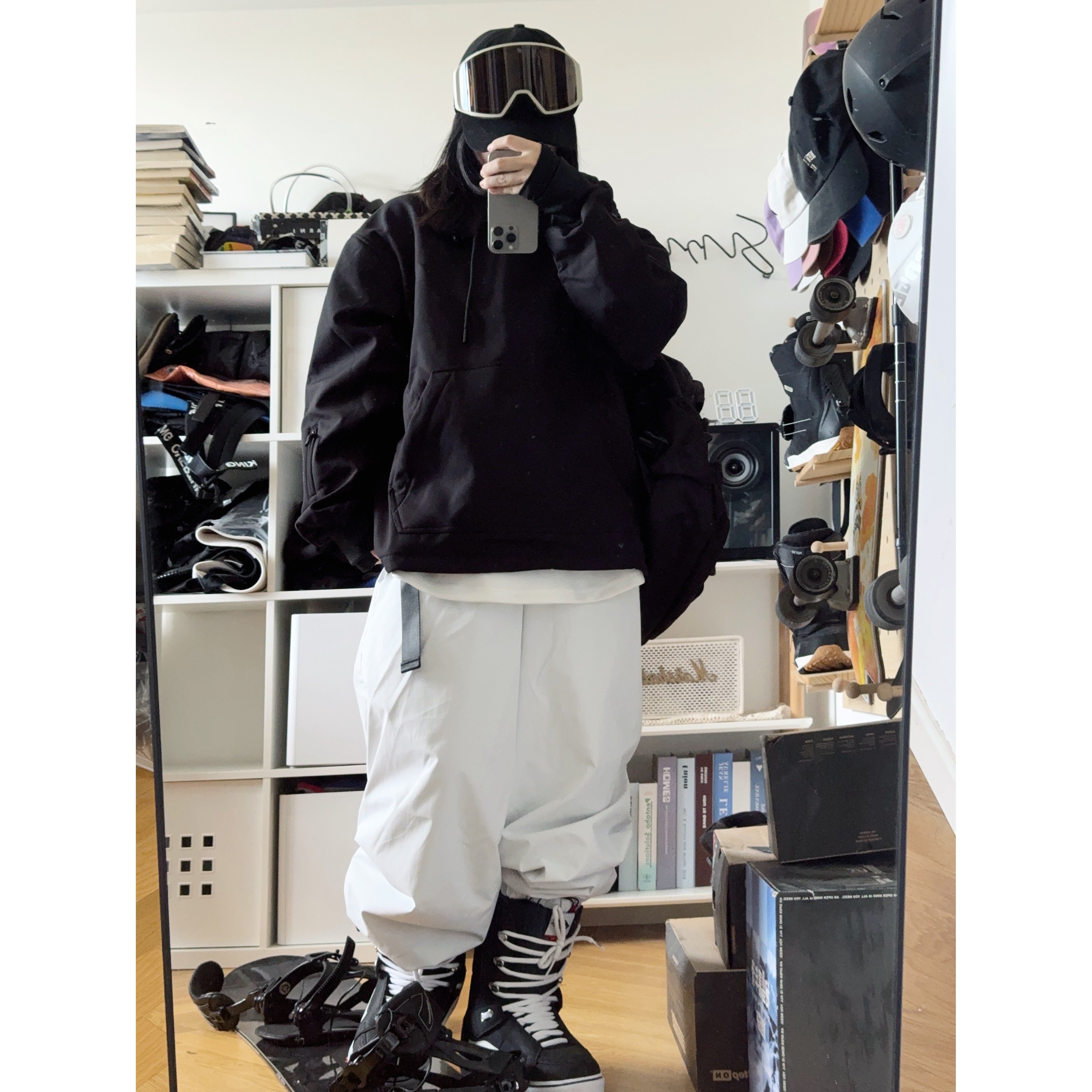 No ski pants with velvet-proof, wind-proof, single, white, gray, green-priced snowpants, men and women