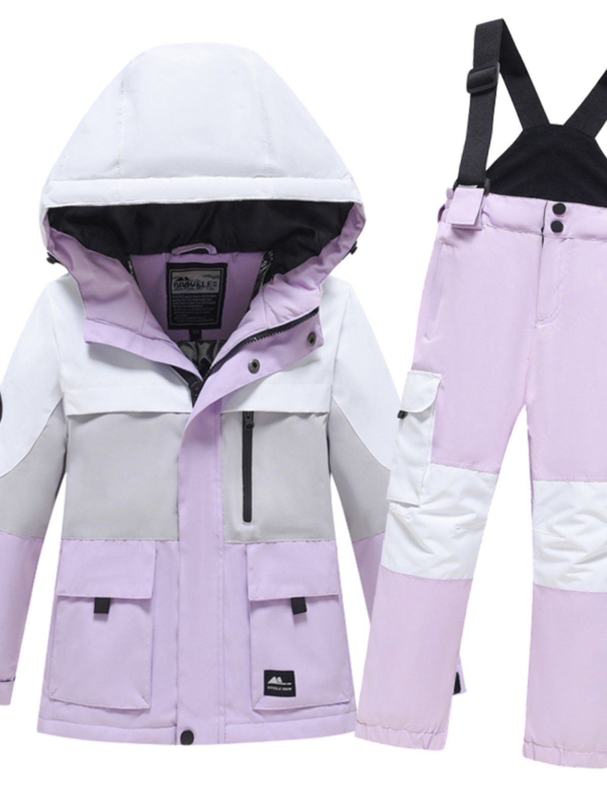 New double-skinned skiing suit for boys and girls with warmer, warmer and air-proof ski pants