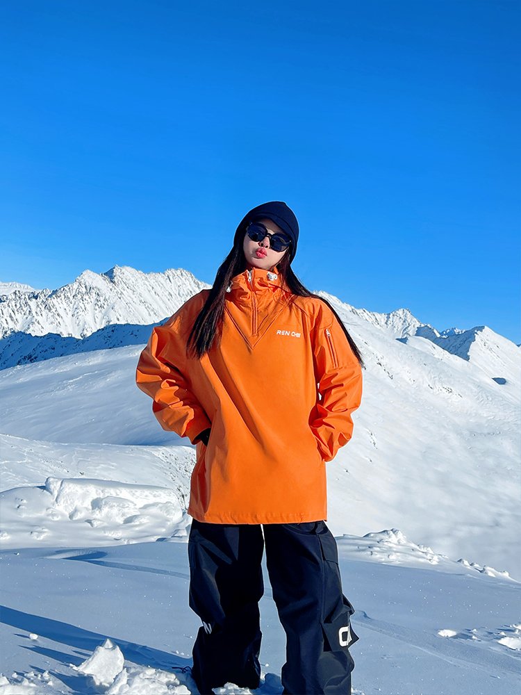 Ren Reng Renggawa, new 2024 for a live ski suit for an orange-coloured man and a woman