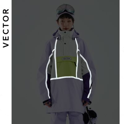 A 24-YEAR-OLD GIRL IN A HIGH-QUALITY VECTOR SKI SUIT WITH A NICE, WARM, WATERPROOF, DOUBLE-BOARD SKI SUIT