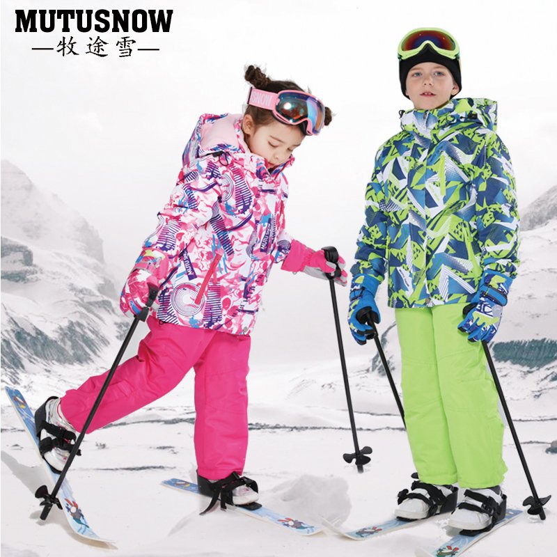 new 2024 child j ski suit for boys and girls with a thick, warm, waterproof and windproof ski pants