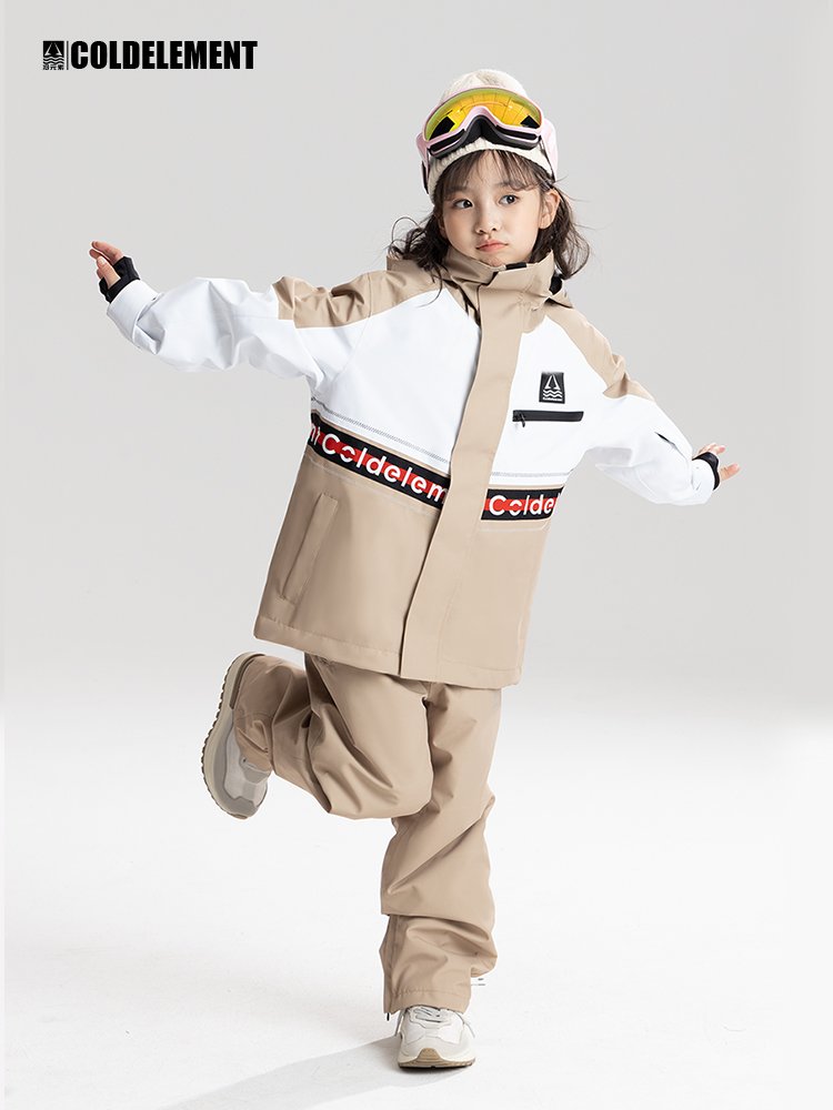 COLD-ELEMENT CHILDREN SKIING SUIT WITH 3L FULL PRESSURE GLUE FOR BOYS AND GIRLS WARMED AND THICKED WITH WATERPROOF PANTS 2024 FOR BIG AND MEDIUM-SIZED CHILDREN