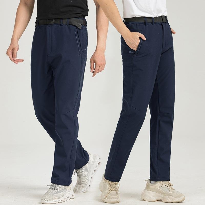 autumn and winter ' s outdoor husks, male wind-proof, water-scrambling, female complex velvet-up ski shorts