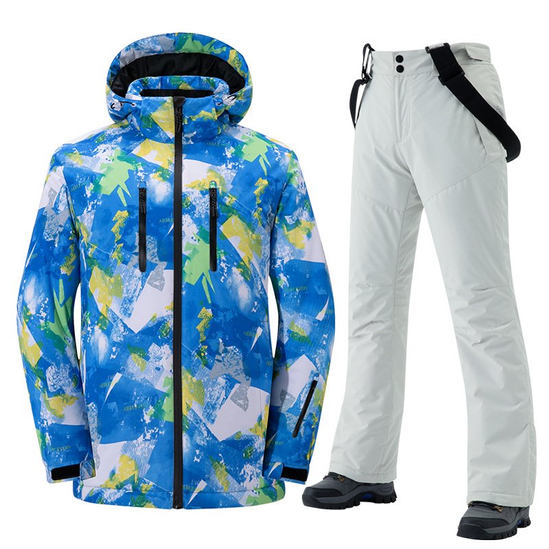 A new 2024 ski suit for a woman with a waterproof shirt and a winter single-board snowsuit for a professional couple
