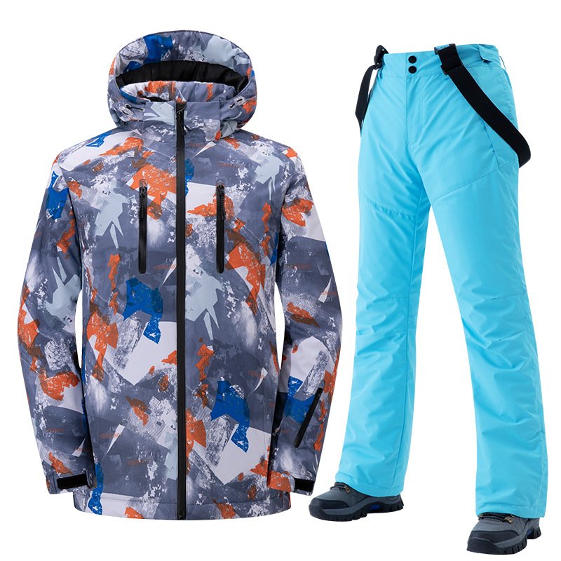A new 2024 ski suit for a woman with a waterproof shirt and a winter single-board snowsuit for a professional couple