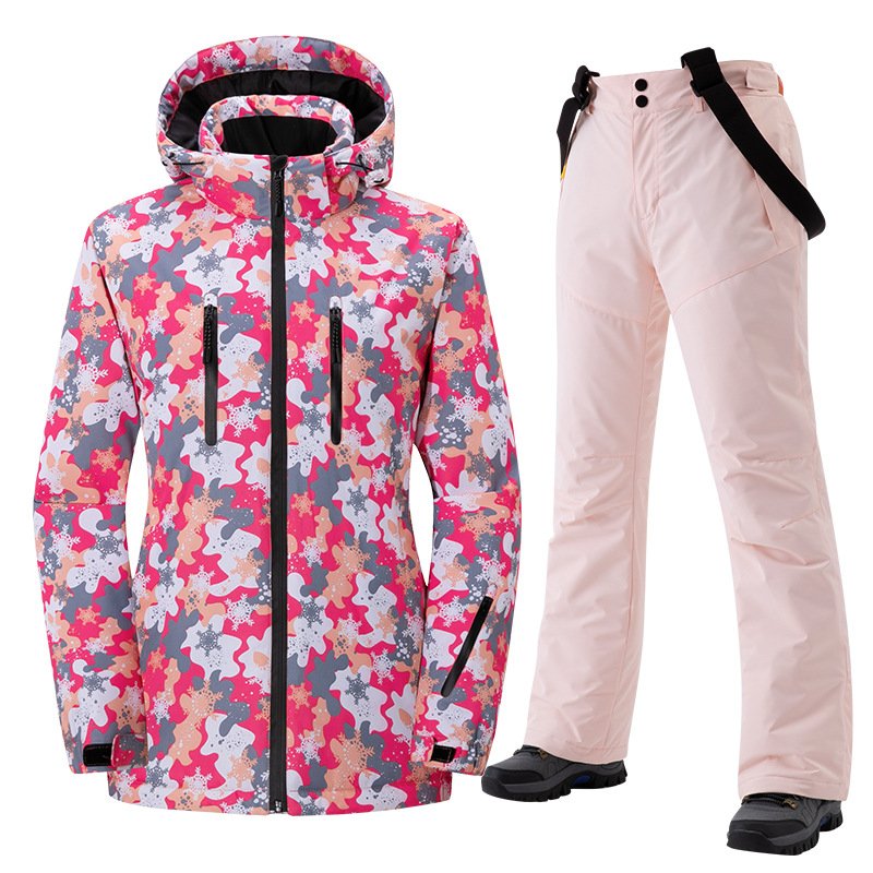 A new 2024 ski suit for a woman with a waterproof shirt and a winter single-board snowsuit for a professional couple