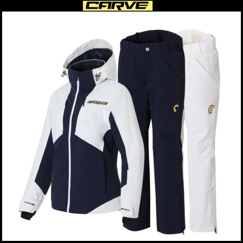 2324 CARVE KOFF KOREAN SKISUITS, WATERPROOF AND WARM HATS, WINTER DOUBLE-SKINNED SNOWSUIT FOR WOMEN, BLUE