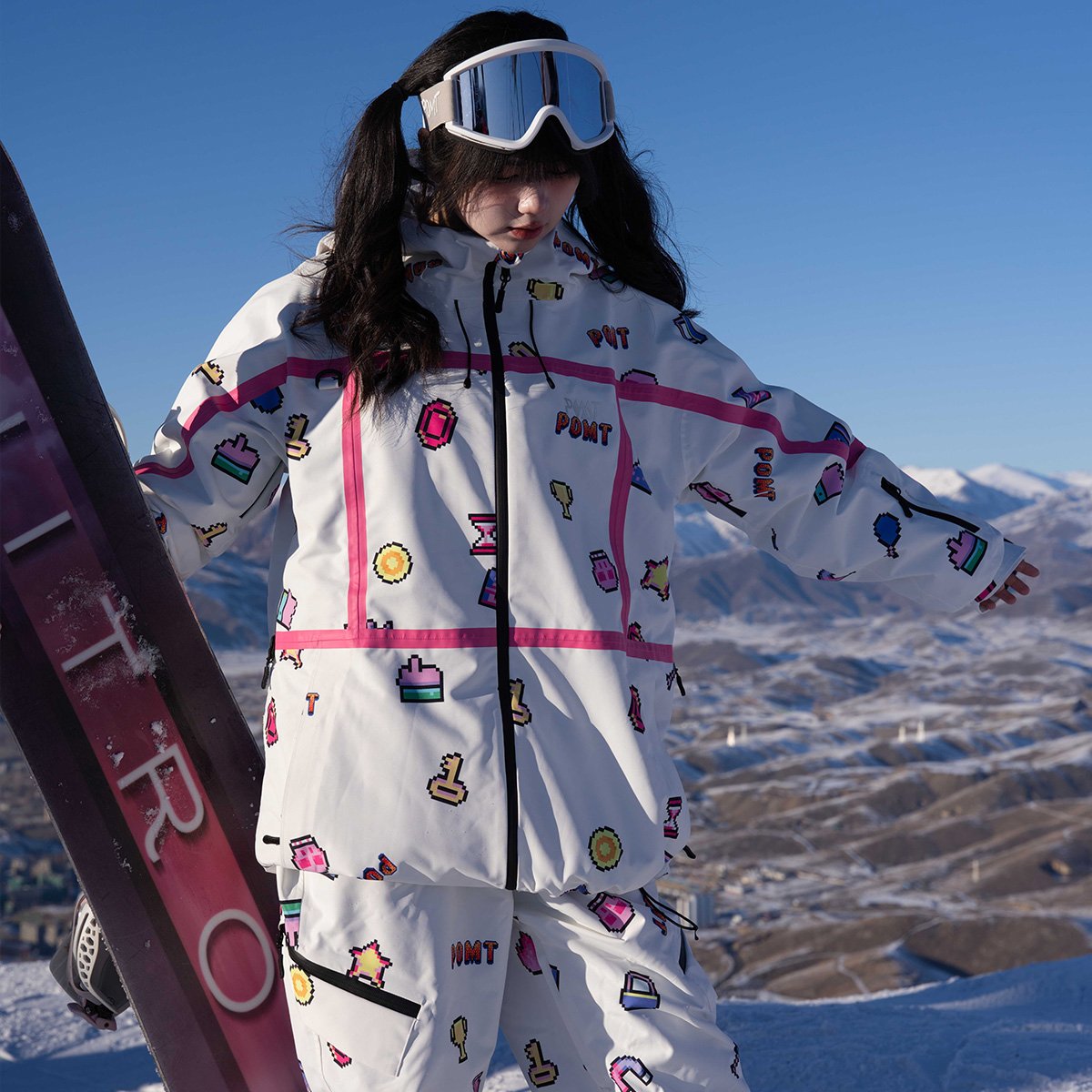 POMT LIMITED EDITION LADIES' PROFESSIONAL CUTE CARTOON SKIS