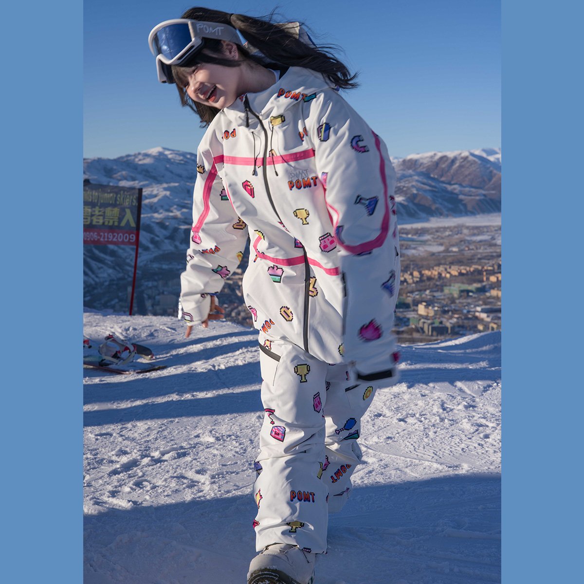 POMT LIMITED EDITION LADIES' PROFESSIONAL CUTE CARTOON SKIS