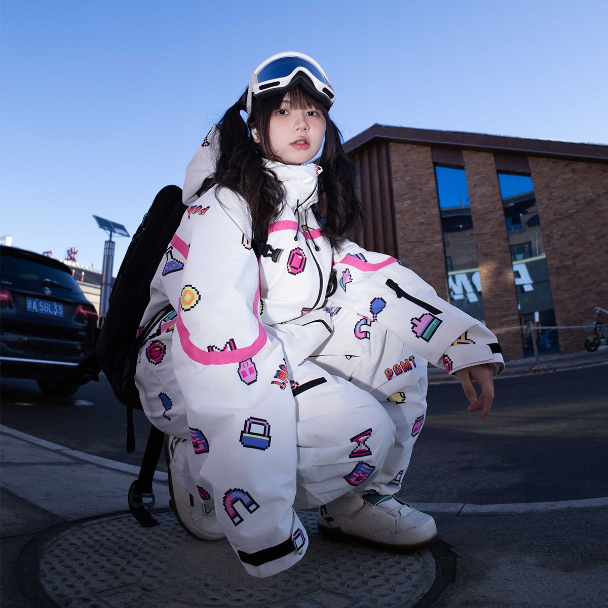 POMT LIMITED EDITION LADIES' PROFESSIONAL CUTE CARTOON SKIS