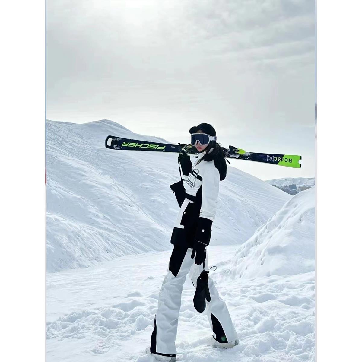 SNOWALLCREW RETROSPECTIVE WIND REPAIR, DOUBLE SLAB SKI SUIT WITH A WATERPROOF AND WINDPROOF KIT FOR COTTON