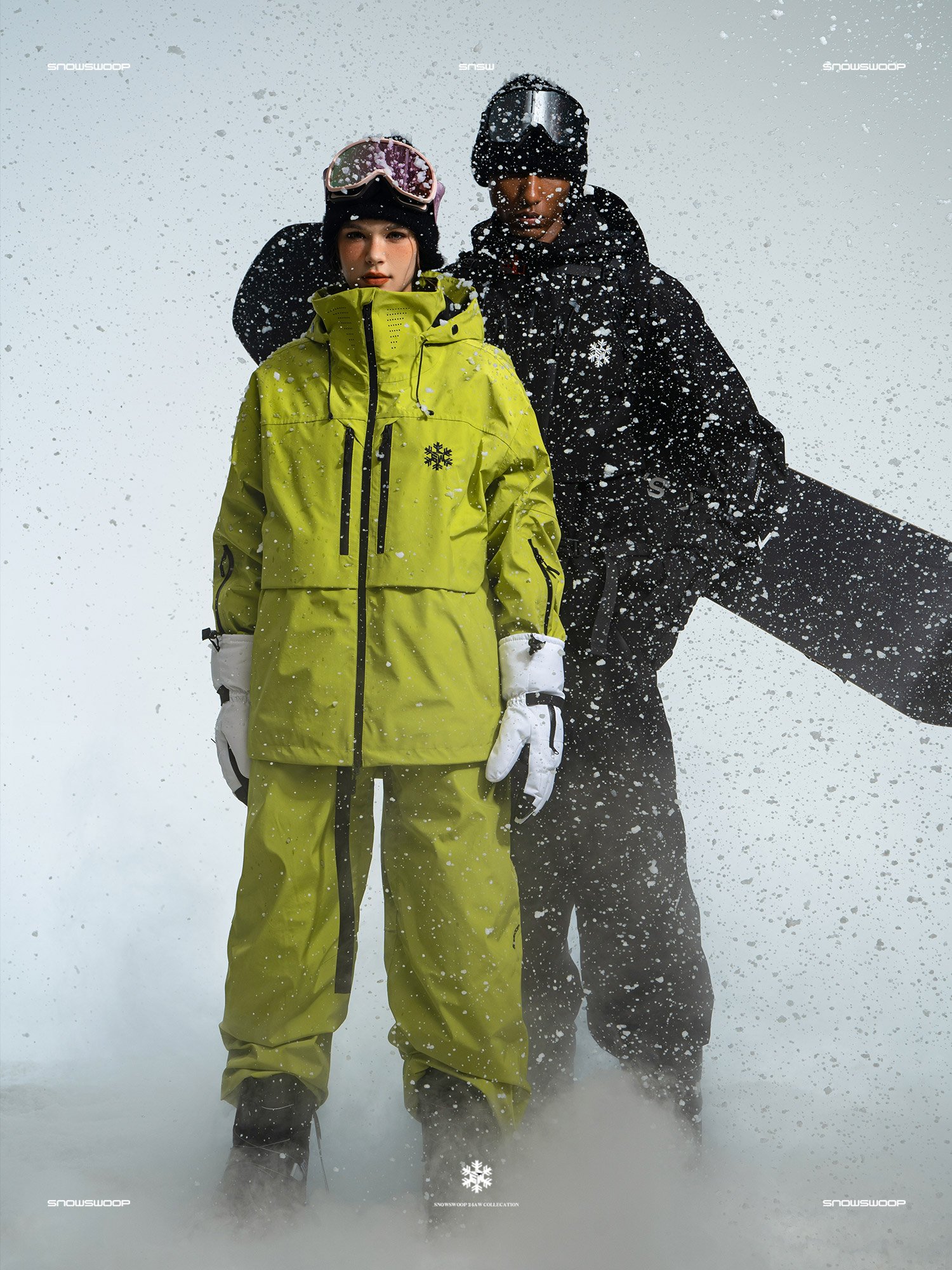SNOWSWOOP3L MUSTARD MUSTARD, SINGLE-PLATED, VELVET SKI PANTS WITH THICK WINDPROOF AND WATERPROOF PANTS FOR MEN AND WOMEN DURING THE WINTER