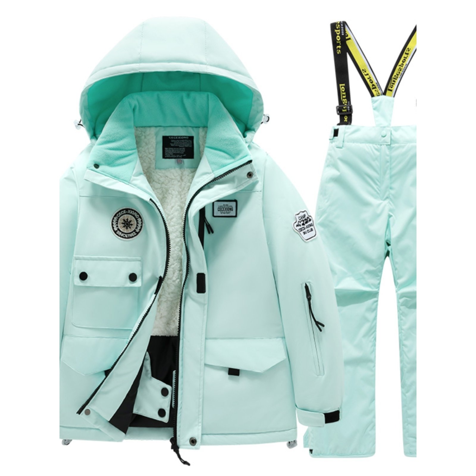 "Ski-suits for girls and boys in ski-ski-ski-ski-sweety pants"