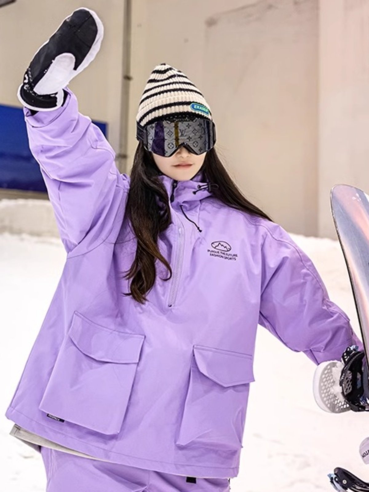 The Italian ski suit, the man and the woman who paid for the heat, the one-board, loose coat, the two-board ski suit