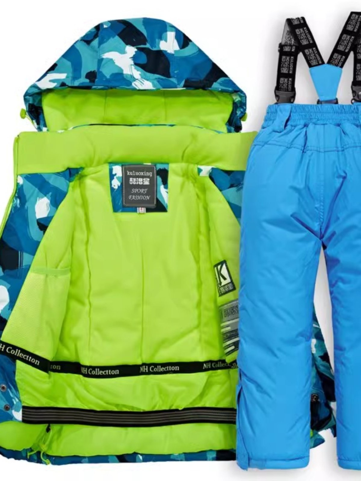 Ski-ski-ski-ski-ski-ski-ski-ski suit for boys and girls with velvet and wind-proof double-board snow-ski-ski-ski suits