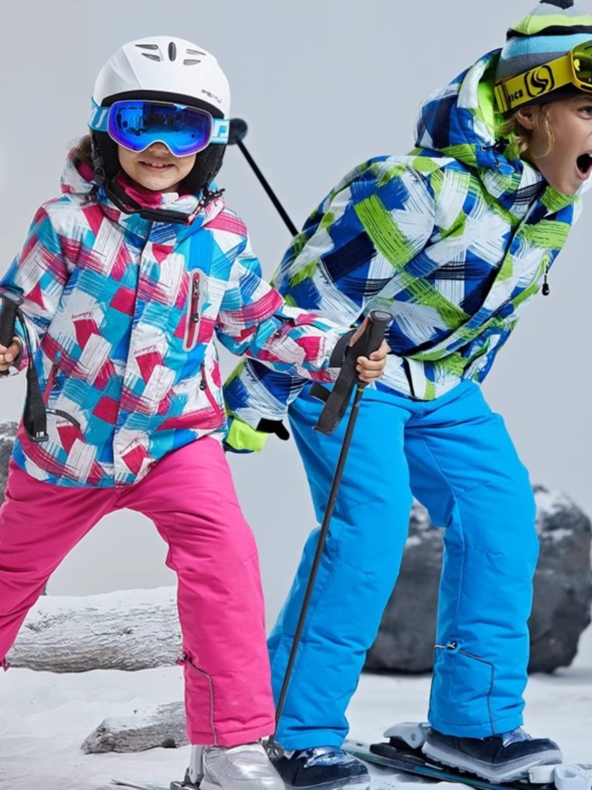 Ski-ski-ski-ski-ski-ski-ski-ski suit for boys and girls with velvet and wind-proof double-board snow-ski-ski-ski suits