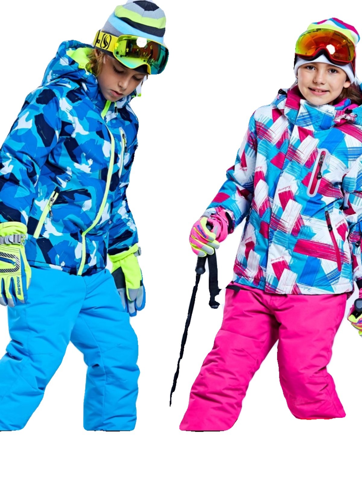 Ski-ski-ski-ski-ski-ski-ski-ski suit for boys and girls with velvet and wind-proof double-board snow-ski-ski-ski suits