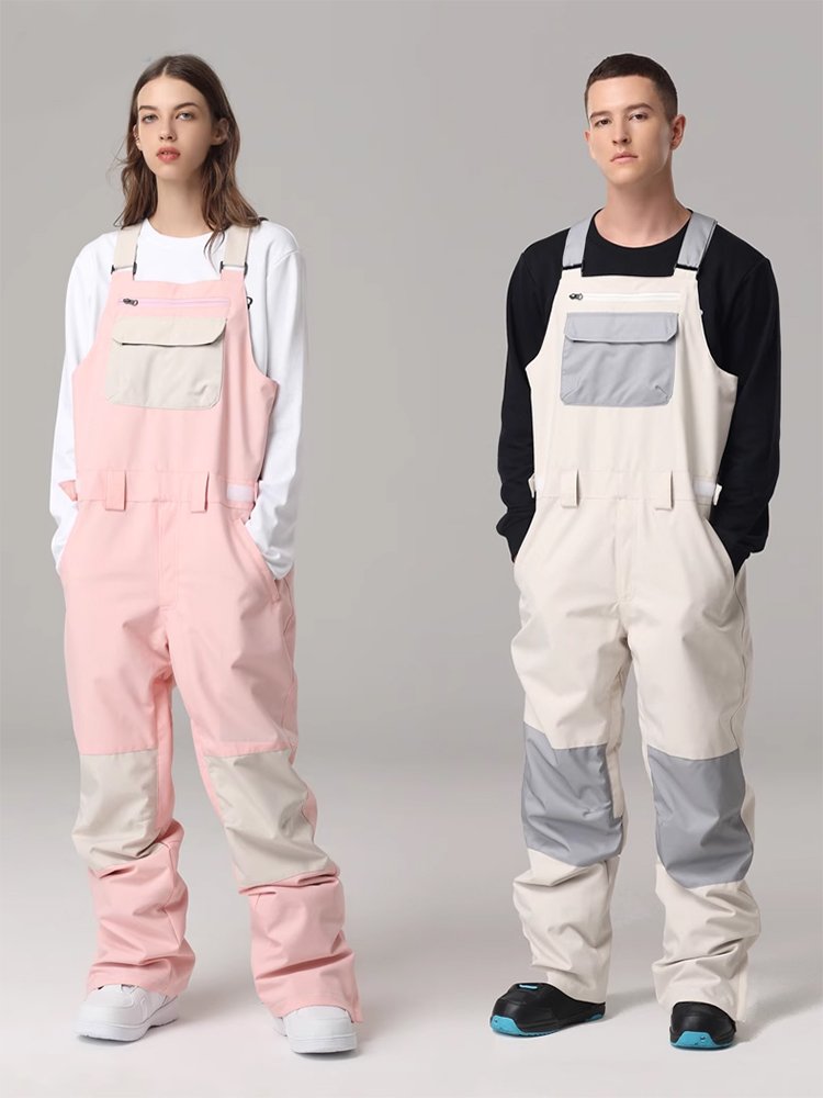 Single-skinned skating equipment for a woman with one-bedback skating thongs, and a man with one-board skiing suits