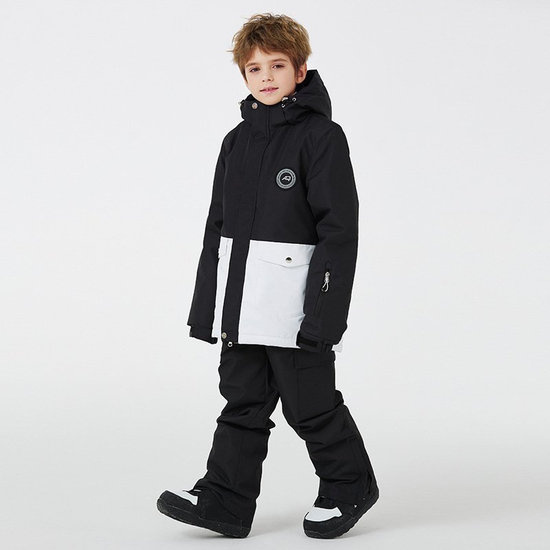 New ski suit for children with boys and girls in winter waterproof and thicker children ski pants