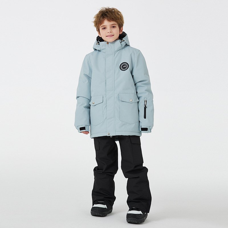 New ski suit for children with boys and girls in winter waterproof and thicker children ski pants