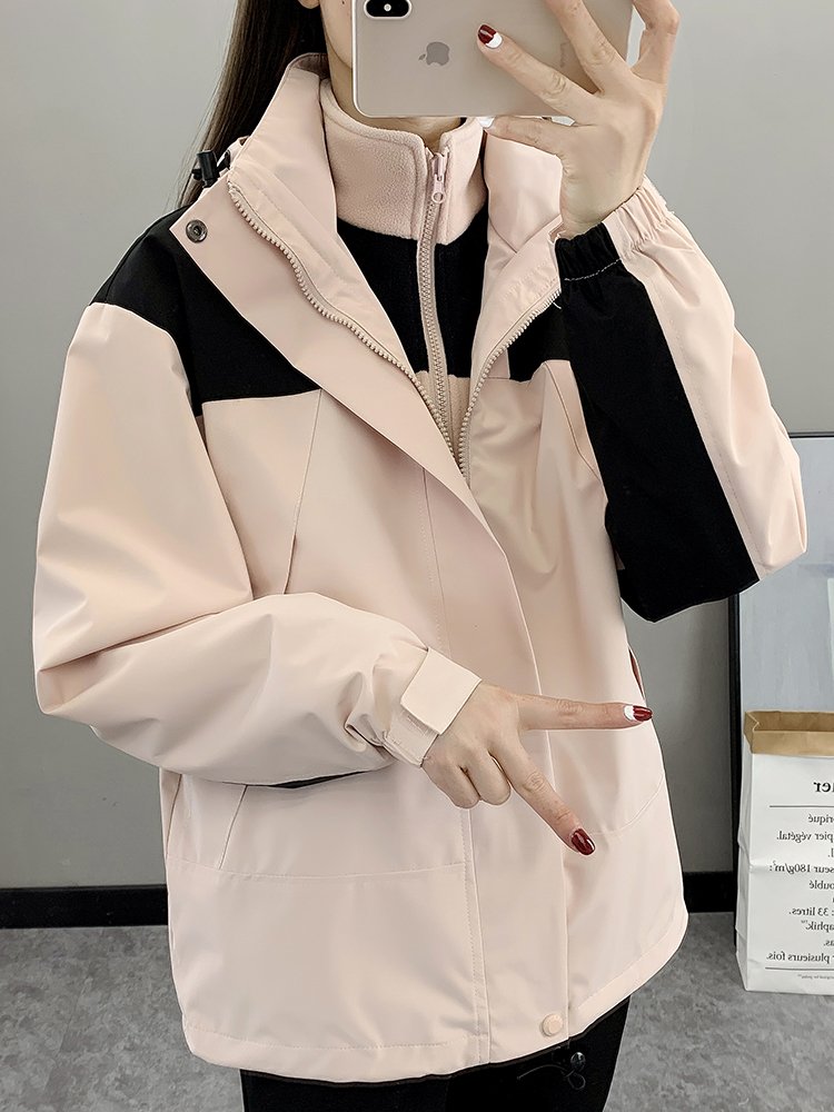 The new 2024, triple-heavy coat for the woman outside, will remove the windproof and waterproof couple skiing