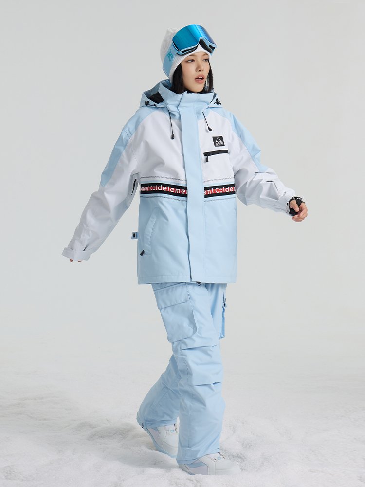 Coldelement ski suit for a woman who's warm and waterproof