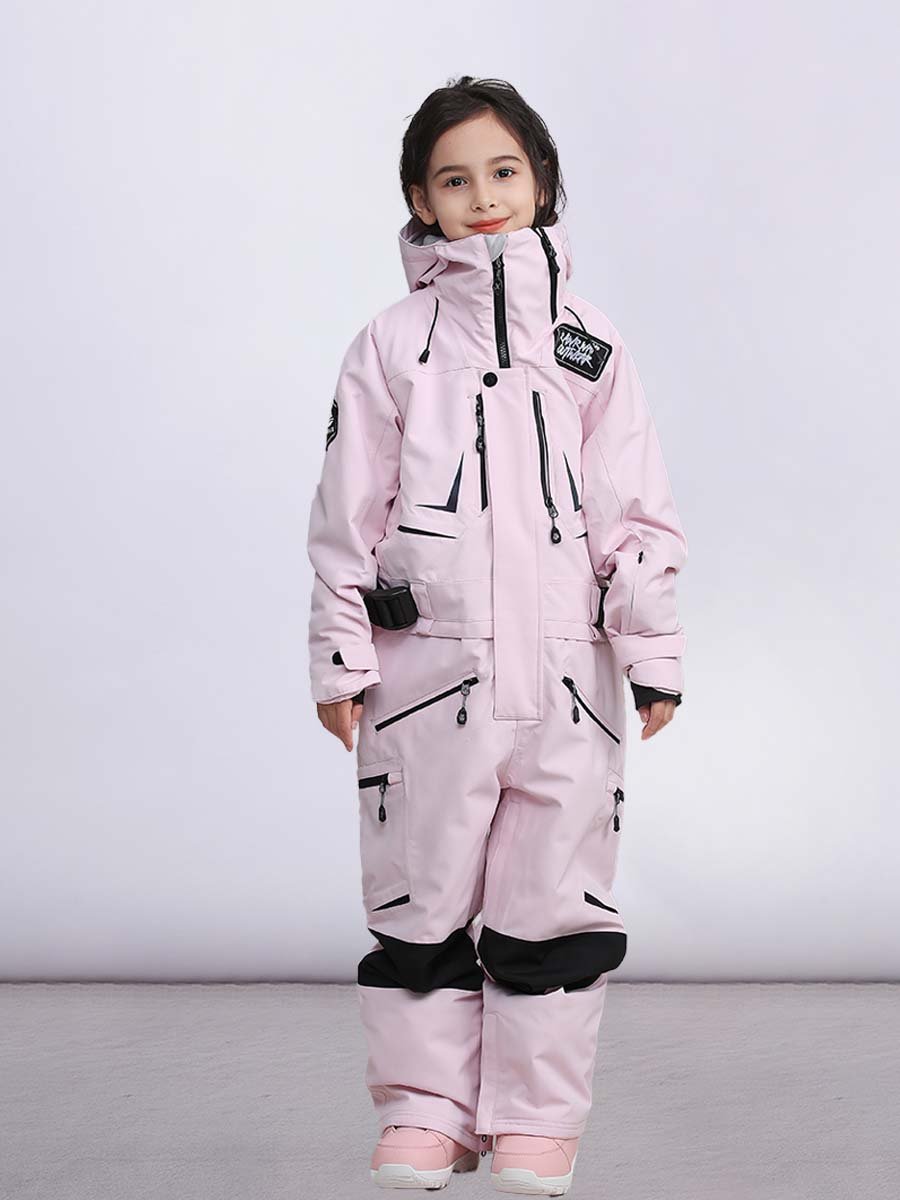 High-end ski suit with a girl-coloured, waterproof, two-board, single-board child ski suit