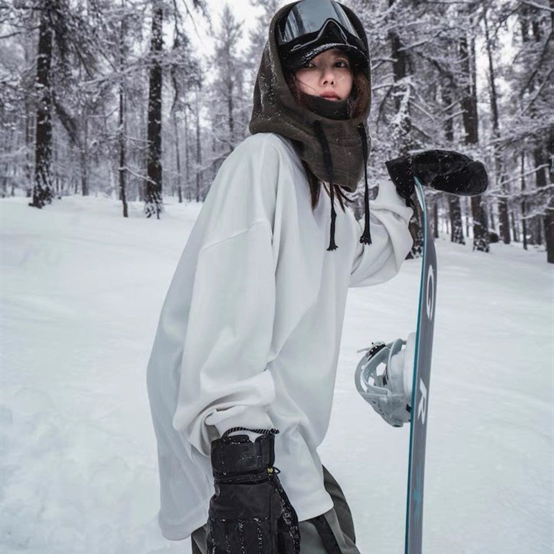 WHITE WATER-PROOF UNDERSHIRT SKI GIRL, ONE-BOARD SKI SUIT, LONG SLEEVES, T-SHIRTS, T-SHIRTS