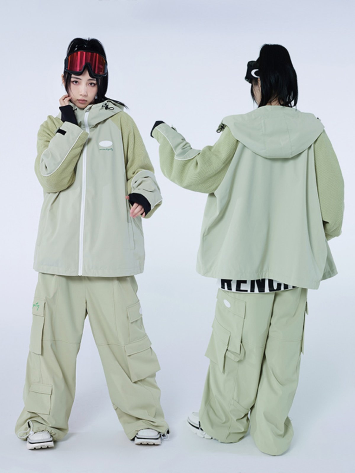 Ren Swordmint Green-Skiker suit for 20K-free, wet-water-resistant and velvet-slab doubleboard