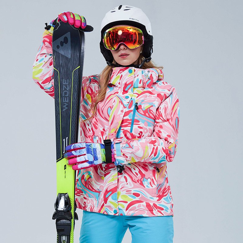A NEW 2022 SKI SUIT FOR WOMEN AND MEN WITH WINDPROOF WATER AND A K-HEAVY DOUBLE SINGLE-BOARD SKI SUIT