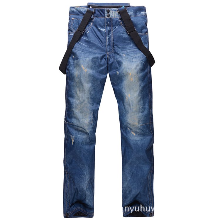 The winter cowboy skip man's double-skinned skip pants warm and thick