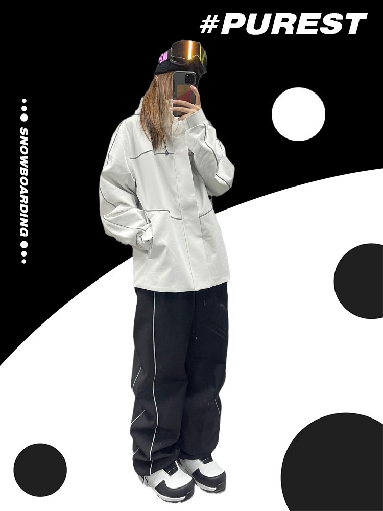 Purest's new single-ski suit with a male and female ski suit with a waterproof and wind-resistant ski suit