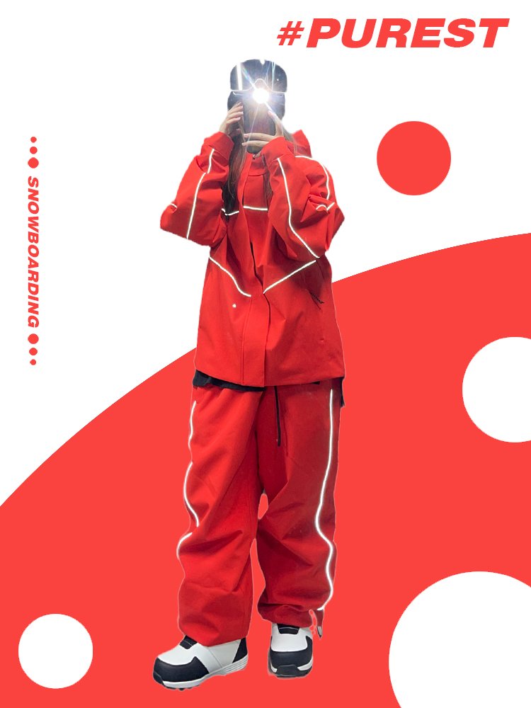 Purest's new single-ski suit with a male and female ski suit with a waterproof and wind-resistant ski suit